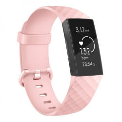 BSTRAP Silicone Diamond (Large) szíj Fitbit Charge 3 / 4, sand pink (SFI008C18)