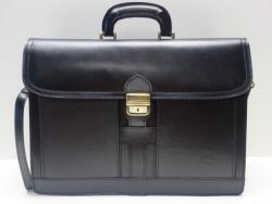 MaxModa Férfi aktatáska: fekete bőr, 3 rekeszes (olasz termék) (1136904)