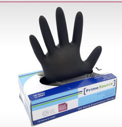 Prime Source 9006 púdermentes fekete nitril kesztyű - L