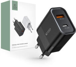 Tech-Protect C30W 2-portos hálózati töltő PD30W/QC3.0 fekete (AD_0035)
