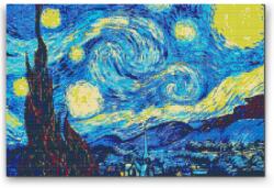  Gyémántszemes festmény - Vincent Van Gogh - Csillagos éj Méret: 40x60cm, Keretezés: Műanyagtáblával, Gyémántok: Kerek