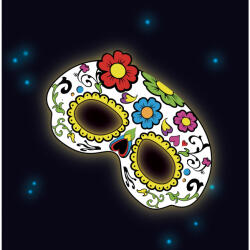 Amscan Mască - Dia De Los Muertos, luminoasă, albă