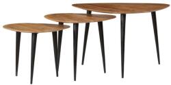 vidaXL Set mese de cafea, 3 piese, lemn masiv de acacia (246062) - izocor Masa de cafea