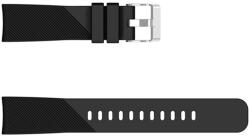 gigapack Pótszíj (univerzális, 20 mm, szilikon, állítható, csíkos minta) FEKETE Garmin Swim Watch, Huawei Watch GT 2 42mm, Samsung Galaxy Watch Active 2 44mm (SM-R820N), Samsung Galaxy Watch Active 2 40 (GP-82