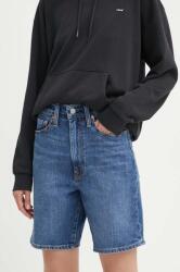 Levi's farmer rövidnadrág BERMUDA SHORT női, sima, magas derekú, A8720 - kék 27