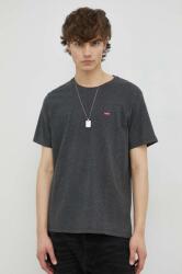 Levi's pamut póló szürke, sima - szürke XL