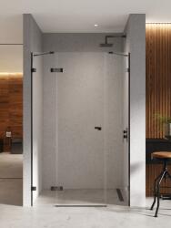 NEW TRENDY Eventa Black Chrome zuhanyajtók 130 cm dönthető fekete fényes/átlátszó üveg EXK-6139