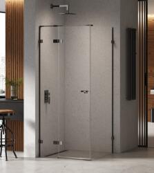 NEW TRENDY Eventa Black Chrome zuhanykabin 80x80 cm négyzet fekete fényes/átlátszó üveg EXK-6146