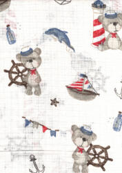  Mintás textil pelenka 1db-os - tengerész maci - babastar