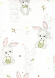  Mintás textil pelenka 1db-os - szürke nyuszi - babastar