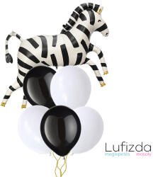  Héliumos luficsokor, zebra - INGYENES GLS szállítással (LUFI158199)