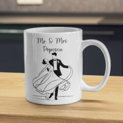 Gravolo Cana Personalizata cu nume Mr. Mrs. pentru Cupluri (C1274)