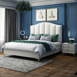 Pat Musset 140x190 cm Tapitat Catifea Nuanta Crem Somiera Inclusa (cod 6607) (C2717)