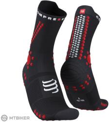 Compressport Pro Racing V4.0 Trail zokni, fekete/piros (T3 (EU 42 - 44))