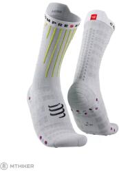 Compressport Aero zokni, fehér/biztos sárga/neo rózsaszín (T3 (EU 42 - 44))