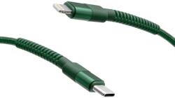 mobilNET fonott kábel Type-C - Lightning 20W 1M 3A, zöld