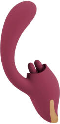 Javida - vibrator 2în1 cu limbă - silicon roșu (54024170000) Vibrator