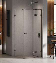 NEW TRENDY Eventa Black Chrome zuhanykabin 100x70 cm négyszögletes fekete fényes/átlátszó üveg EXK-6187