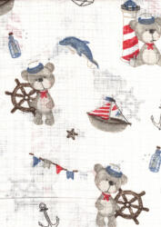  Mintás textil pelenka 1db-os - tengerész maci - babyshopkaposvar