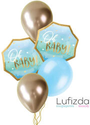  Héliumos luficsokor babaszületésre Oh Baby, kisfiú, Boy - INGYENES GLS szállítással (LUFI609615)