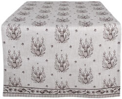 Clayre & Eef Traversa masa bumbac gri bej Ren 50x140 cm (GTW64) Fata de masa