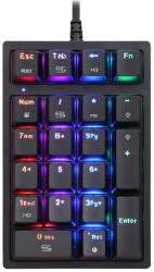 Motospeed Tastatura Motospeed K24 cu fir de 1.5m, conexiune USB, iluminat RGB, Negru (K24)