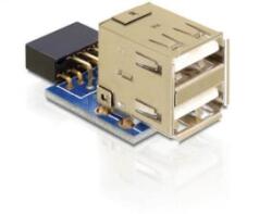 Delock DL41825 USB pin header female -> 2 x USB 2.0 female - up (41825)