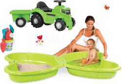 Smoby Set nisipar Fluture Smoby cu jet de apă şi babytaxiu cu remorcă şi forme pentru nisip de la 24 luni (SM310143-10)