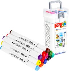 Deli Color Emotion 12 darabos kétvégű háromszögletű sketch marker készlet DEL70803-12 (DEL70803-12)