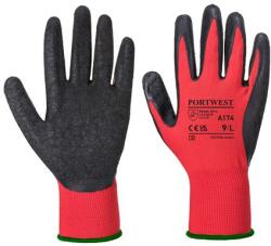 Védőkesztyű, latex, L méret "Flex Grip", piros-fekete A174R8RL (A174R8RL)