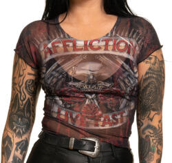 AFFLICTION дамска тениска (горнище) affliction - hollow point - awv26452-bk