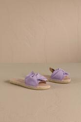 Manebi papucs velúrból Hamptons Sandals With Knot lila, női, W 1.3 JK - lila Női 36