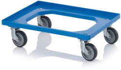 RO 64 GU-5015 szállító roller kocsi 4 irányítható gumi kerekekkel 620x420 mm (kék) (02_RO_64_GU_5015)