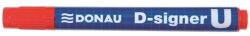 DONAU Alkoholos marker, 2-4 mm, kúpos, DONAU "D-signer U", piros (D7371P) - papiruniverzum