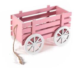 Decorer Carucior decorativ lemn roz cm 24 x 13 cm x 15 H (A51.41.53Cdeco)