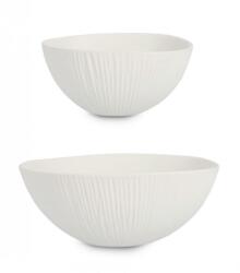 Bizzotto Set 2 boluri decorative ceramica alba 22x21x10.5 cm, 28.5x27.5x11 cm (0183292) Tava