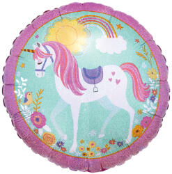 Amscan Balon din folie - Unicorn holografic, cerc 43 cm