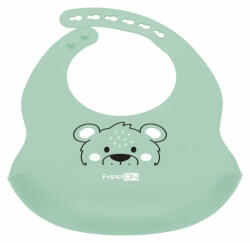 FreeON Baveta, FreeON, Moale, Din silicon, Fara BPA, Cu buzunar, 31 x 24 cm, Bear Green (49423) - piciulica