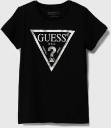 GUESS gyerek pamut póló fekete - fekete 147-157