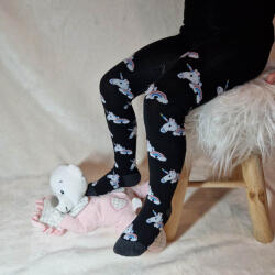 Aura Via LÁNY harisnyanadrág UNIKORNIS mintás-fekete 1-3 év 38008