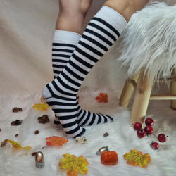 Szuntex zokni SZUNTEX FEKETE-FEHÉR csíkos TÉRDZOKNI 43-46 35688