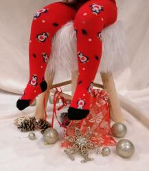 Aura Via Mikulásos harisnyanadrág-pingvin-piros 4-6 év 4523