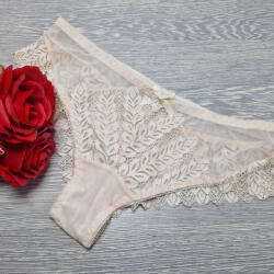 Lemila Női féltanga csipke+tüll díszítéssel L, Ecru 44468