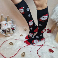 Aura Via TÉLAPÓ mintás térdzokni-fekete 38-41 36482