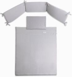 BabyMatex Heavens 3 részes muszlin ágyneműgarnitúra - világosszürke