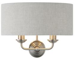 Endon Lighting ENDON Highclere 2lt Wall Brushed chrome plate & natural linen 2 x 40W E14 candle - ED-94403 (ED-94403)