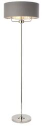 Endon Lighting ENDON Highclere 3lt Floor Bright nickel plate & charcoal fabric 3 x 40W E14 candle - ED-94378 (ED-94378)