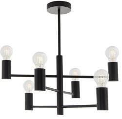 Endon Lighting ENDON Studio 6lt Semi flush Matt black 6 x 10W LED E27 - ED-76502 (ED-76502)