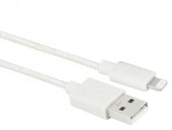 ACT USB-A - Lightning szövet borítású adat- és töltőkábel 1m fehér (AC3092)