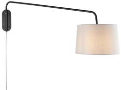 Endon Lighting ENDON Carlson 1lt Wall Matt black & light grey fabric 40W E27 GLS - ED-79380 (ED-79380)